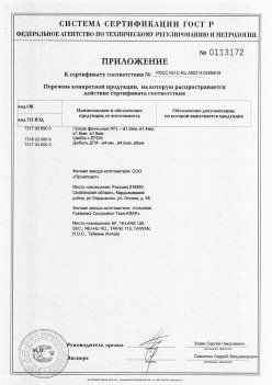 2019.11.16 Качканар - Приложение к сертификату Изделия крепежные из металла, торговая марка Tech-KREP. Серийный выпуск